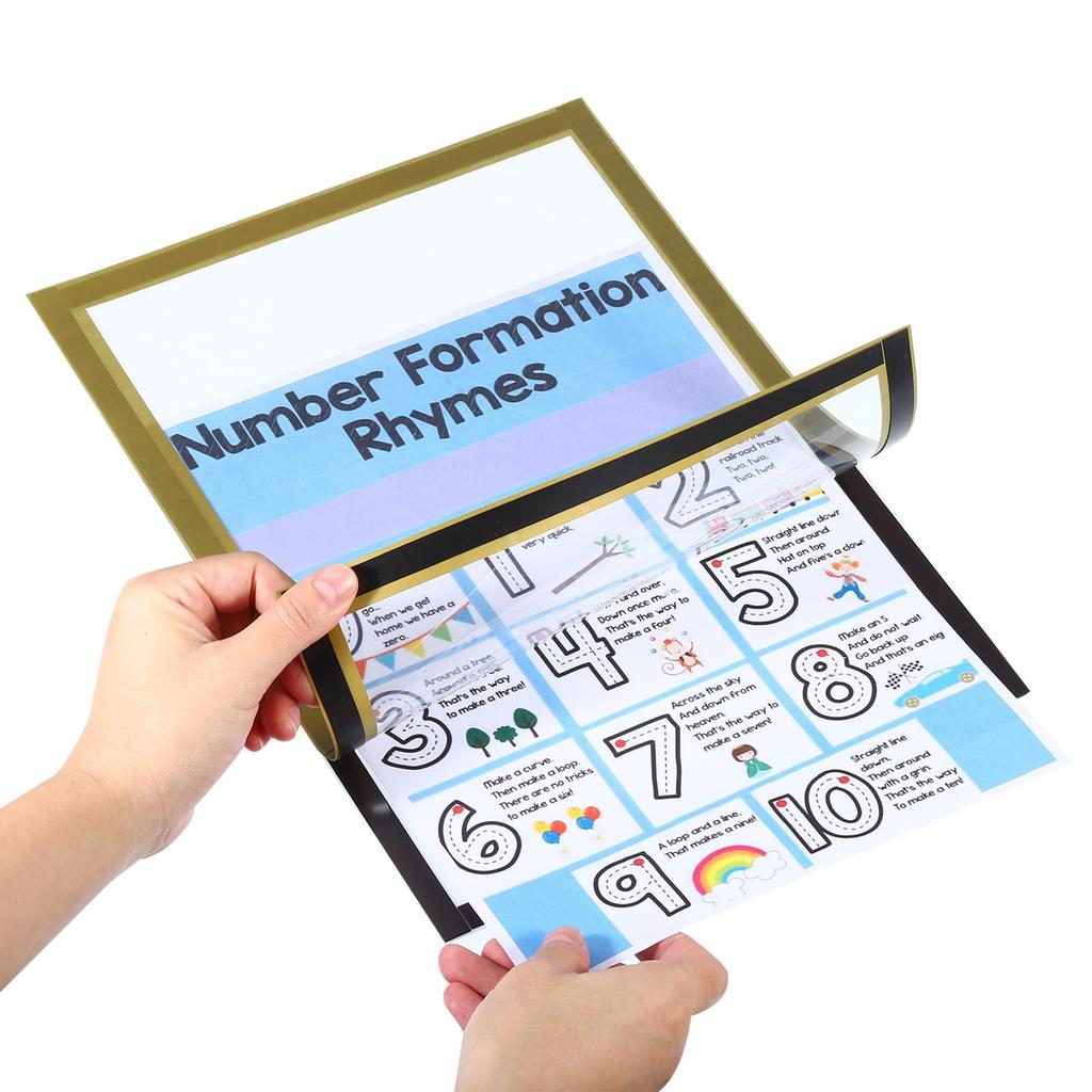 PATIKIL Magnetic Sign x Set of Magnetic Display A4 Display for and Black Holders, 8.5 11, 5, Frames, Size, Self-Adhesive, Reusable, Double-Sided