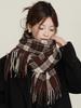 Retro Knitted Scarf Winter Women Men Casual Preppy Plaid Print Tassel Warm Scarve Pashmina Mujer Male Foulard Wrap Shawl Unisex