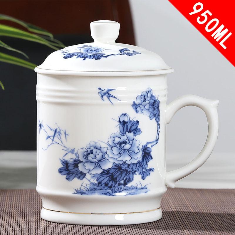 Jingdezhen Keramikk Med deksel Tekopper Håndmalt Blomstermønster Master Tekopp Boutiques Te-seremoni Tilbehør Tilbehør