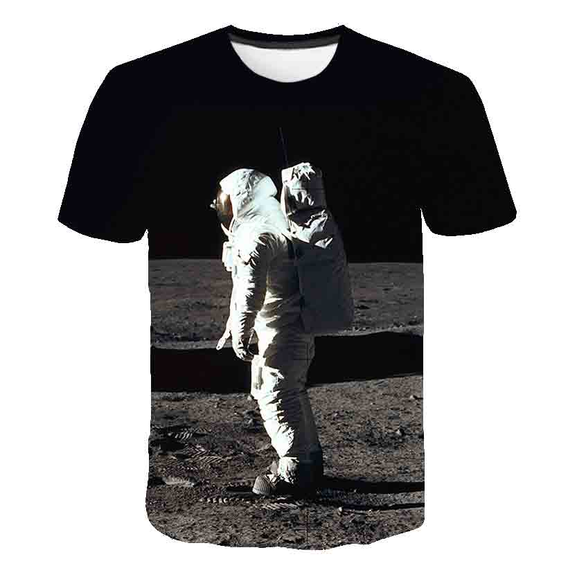 Dětský astronaut 1-14 let Tričko s 3D potiskem Kluci Dívky Trička Trička Harajuku Streetwear Letní Dětské Kreslené Anime Topy