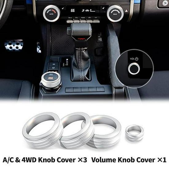 Decorative Ring Set for Toyota Tacoma ’24-'25: Fits Air Conditioning and Volume Knobs