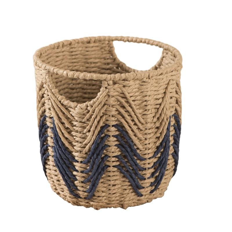 

Handwoven Rattans Storage Basket Durable Style Organizers For Household Essential And Toy синій