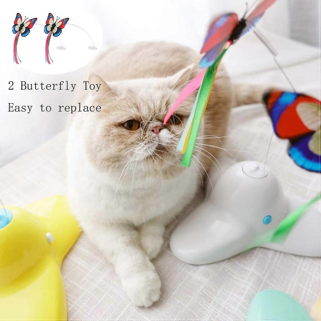 Indoor Interactive Play Teaser Cat Toy with 360Electric Rotating Butterfly (Green)
