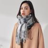 Plaid scarf women's 2025 autumn and winter imitation cashmere scarf medium length warm scarf shawl sweet scarf