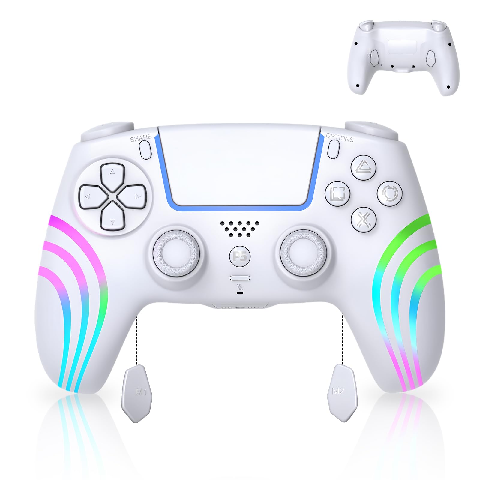 

Controller for PS5 Compatible with Wireless controller Smooth operation Automatic continuous firing Bluetooth connection Macro function Back button