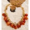 Yhpup Amber Resin Acrylic Beads Chain Pendant Drop Charm Statement Necklace for Women Stainless Steel Handmade Fashion Jewelry
