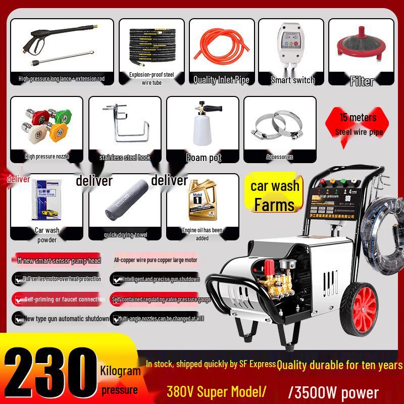 Black Cat Duke 380V Commercial High-Pressure Washer CN plug (adapter included)