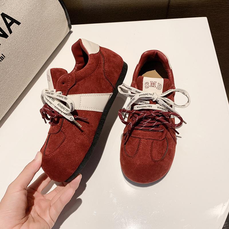 Retro-Feenstil Farbabstimmung Board-Schuhe 22 Herbst Neu Flacher Boden Innenhöhe Erhöhung Freizeit Sport Forrest Gump Trainingsschuhe