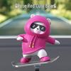 Bear Skateboard Car Ornament: Dashboard Center Console Cartoon for New Cars