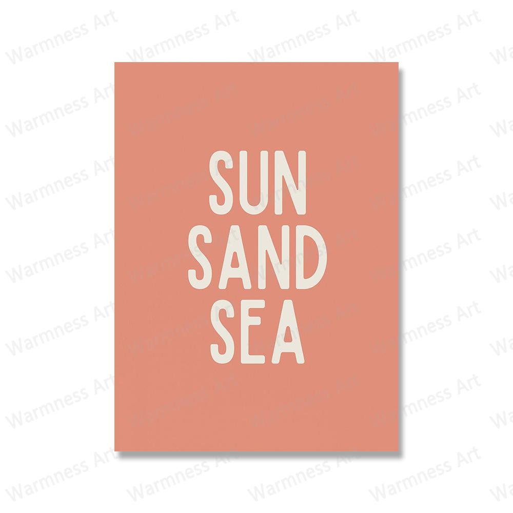 Boho Surf Waves Beach Tree Wall Art Canvas Painting Nordic Quote Posters And Prints Wall Pictures for Kids Nursery Room Decor No Frame