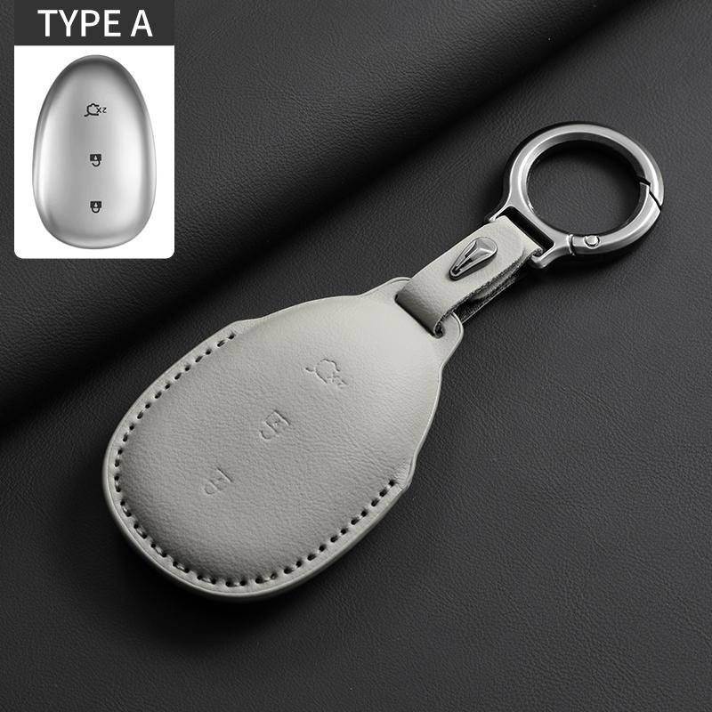 Car Key Case Cover For Changan Qiyuan A07 Q07 Original Cars Color Leather Key Case Cover Protector Shell Decoratives Accessories