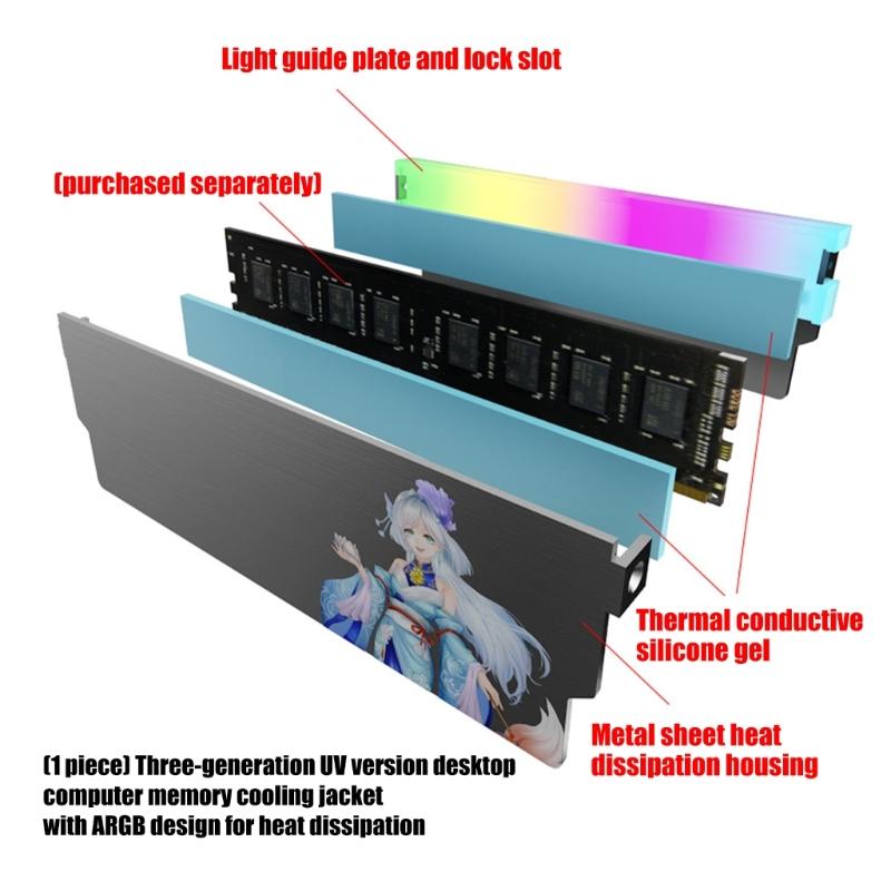 High Performances Metal RAMs Coolers With ARGB Lighting For Gaming PC DDR5 DDR4 DDR3 DDR2 Memory Module