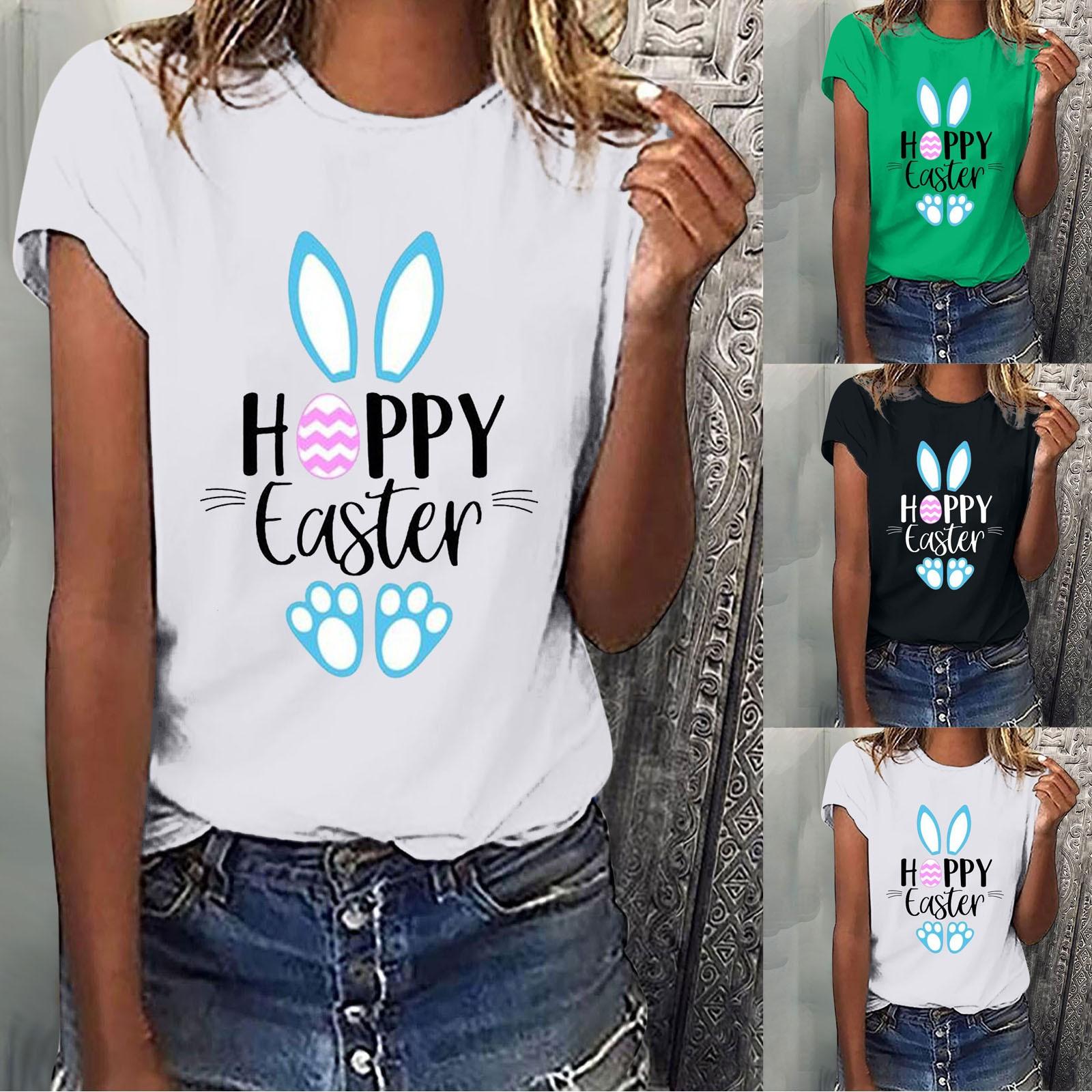 

Женская повседневная футболка с коротким рукавом и принтом, топ St. День Святого Патрика, Счастливая Пасха