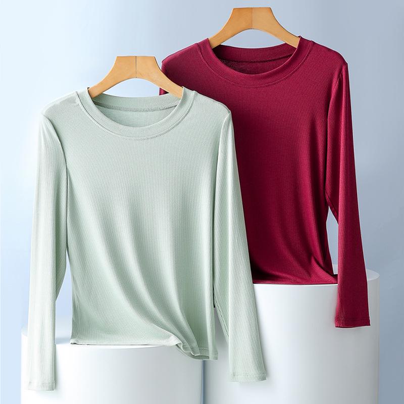 Pulover Tricotat cu Guler Semi-Înalt, Mânecă Lungă, Bumbac Filetat Elastic, Slim Fit Coreean, pentru Femei - Ediție de Primăvară