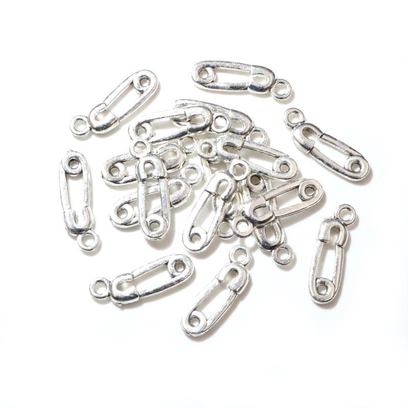 50pcs 19x6mm 16x5mm Antique Silver Plated Paper Clip Handmade Charms Pendant:DIY for bracelet necklace
