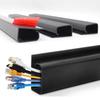 Durable 40cm Desk Cable Tray PVC No Drilling Under-table Cable Duct Self-Adhesive Cable Protecter for Home Office Wire Organizer