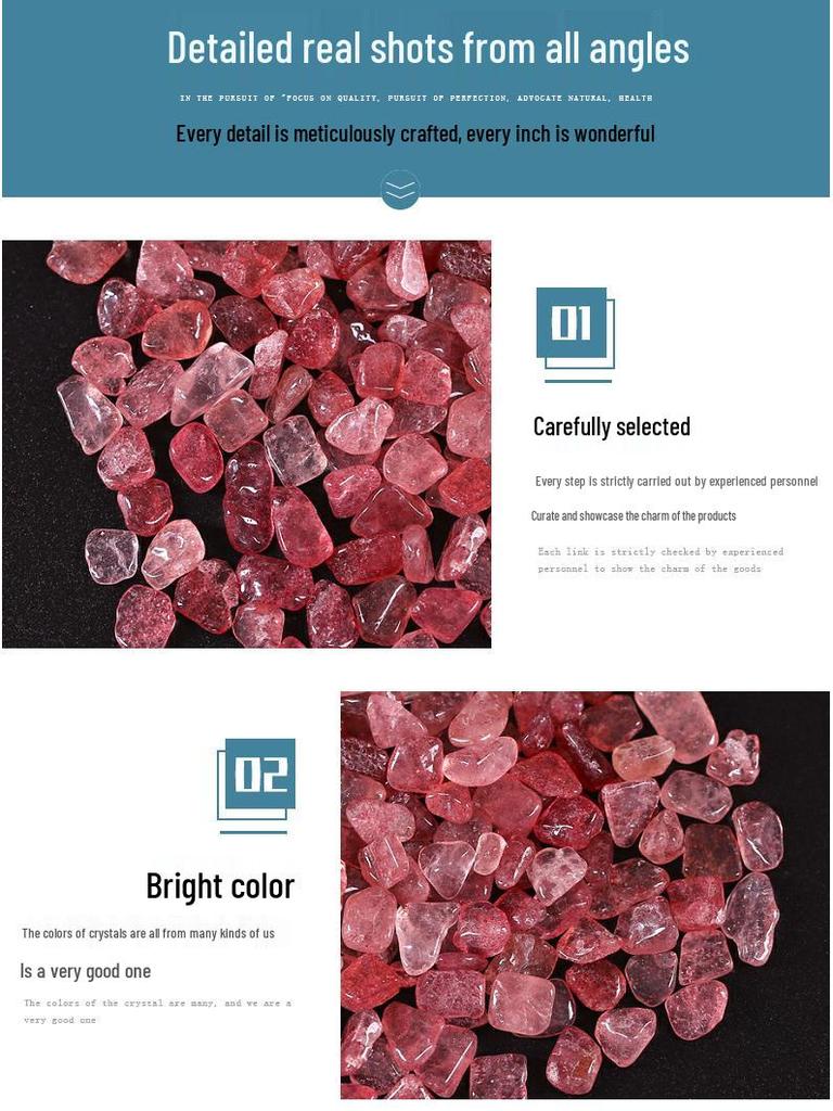 Natural Red Strawberry Crystal Crushed Stone Aromatherapy and Home Décor for Kids Treasure Hunting
