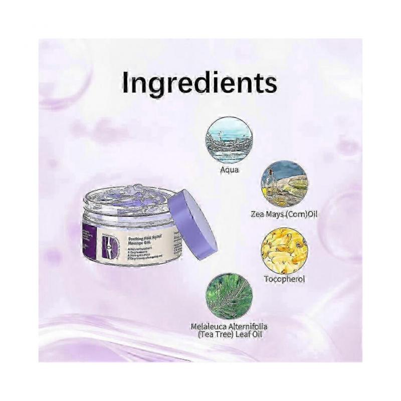 100g Joint Pain Relief Massage Gel Purple Cream for Joint Activities Throughout The Body, Soothes Knees, Lumbar, Neck, Hands and Feet