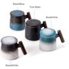 Creative Tea Cups and Mugs Ceramic Mug Thermal Coffee Cup Vintage Beer Water Cup Infuser Lid Wooden Handle Personalized Gifts