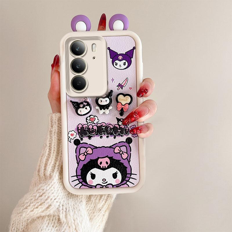 KEYSION Niedliche 3D-Cartoon-Hülle für Realme C75 mit Armband Weiche Silikon Stoßfeste Handy-Rückseite für OPPO Realme C75