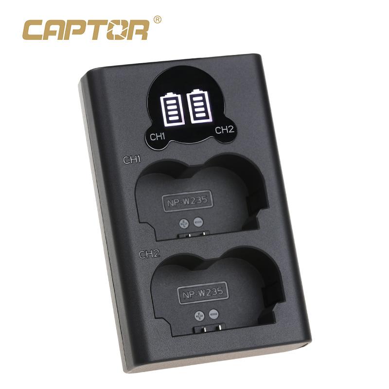 FB NP-W235 Dual USB Battery Charger for Fujifilm Digital Camera Battery XS20 XT5 XT4 XH2S GFX100S GFX50SII Dual Input Port NP-W235 Dual Charger