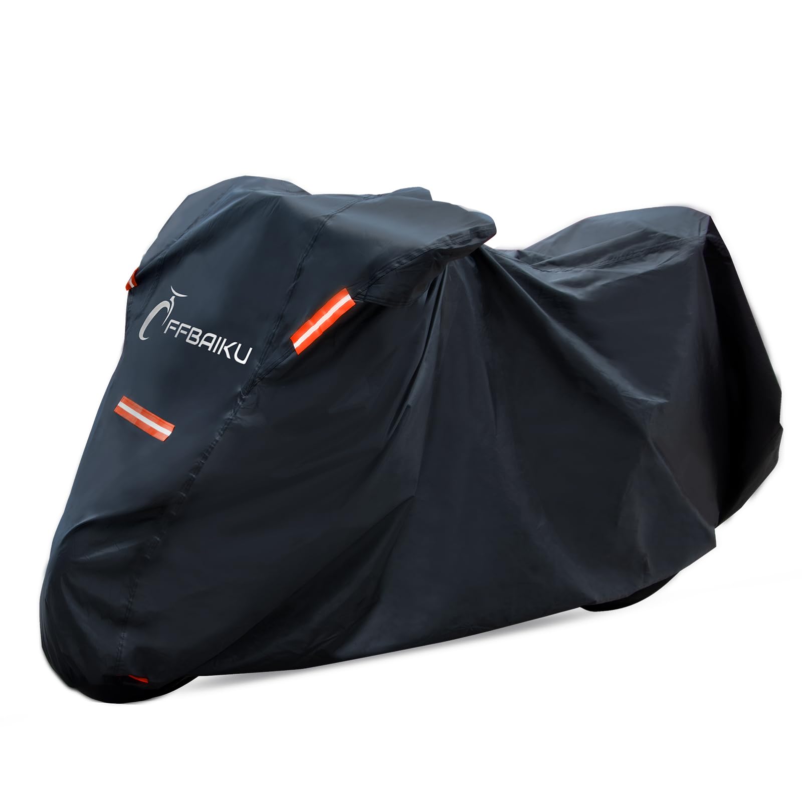 

Чехол для мотоцикла OFFBAIKU Edition с улучшенной безопасностью и 5 светоотражающими пряжками для скутера спереди, светоотражающий эластичный полиэстер Оксфорд, подходит для среднего размера чёрный