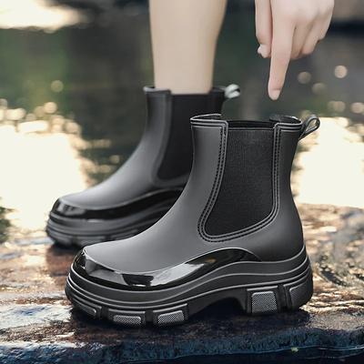 Stivali da Pioggia da Donna alla Moda Impermeabili a Tubo Corto Scarpe per Esterno Nuovi Stivali da Pioggia Impermeabili Antiscivolo Chelsea a Tubo Medio