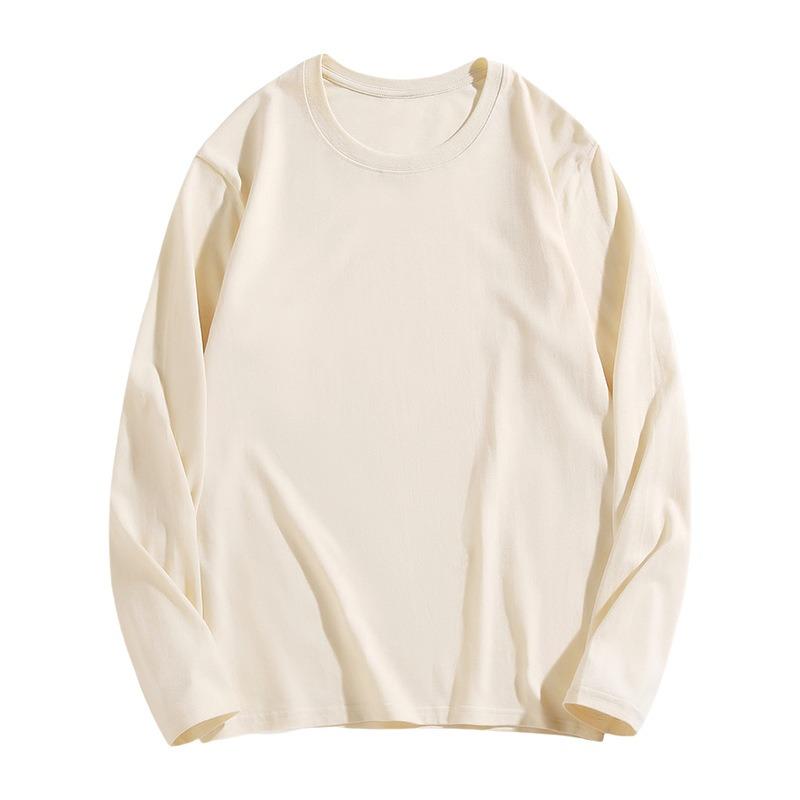 White bottoming shirt women's pure cotton top spring simple casual long-sleeved inner with front shoulder warm German velvet T-shirt