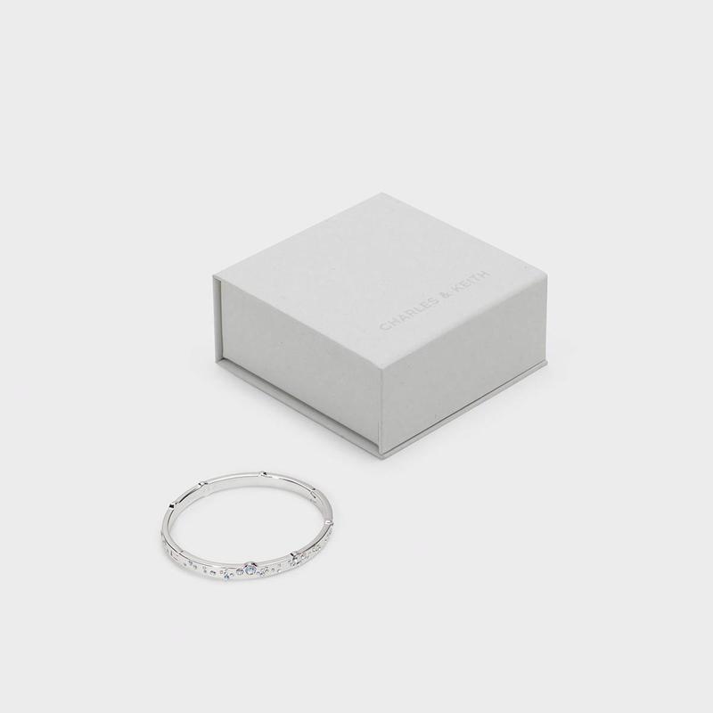 CHARLES&KEITH Small ck spring high-looking popular versatile style simple bright diamond temperament ring dinner party annual CK5-12120414-Silver R