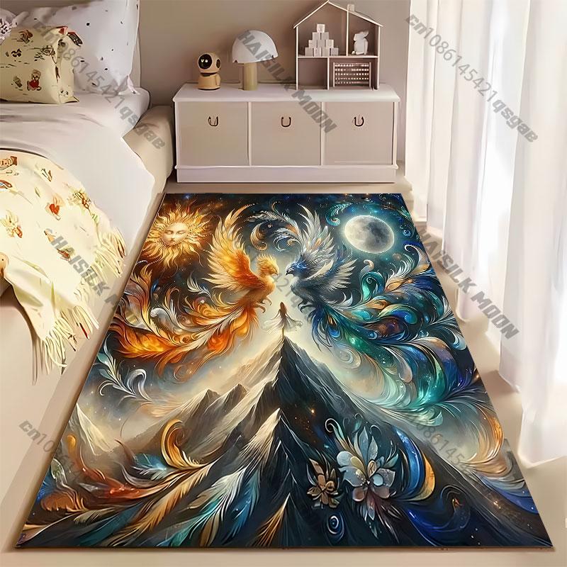 Balance harmony duality cosmic forces carpet Yoga living room room decor children's crawling mat doormat area rug games mat