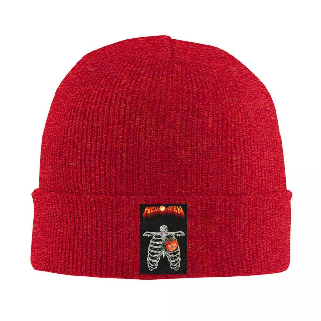 Helloween Rock Band Warm Knitted Cap Fashion Bonnet Hat Autumn Winter Outdoor Beanies Hats for Men Women Adult