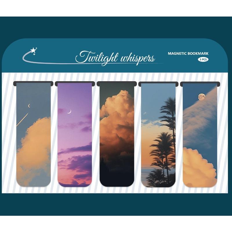 2/4/5 Stück/Set Chinesisches Retro Lesezeichen Bambus Lotus Kran Landschaft Lesezeichen für Lehrergeschenk Vintage Ästhetisches Magnetisches Lesezeichen