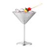 Edelstahl Martini Glas Kreatives Cocktailglas Dreieckiges Hoher Stiel Margarita Glas Metall Weinglas