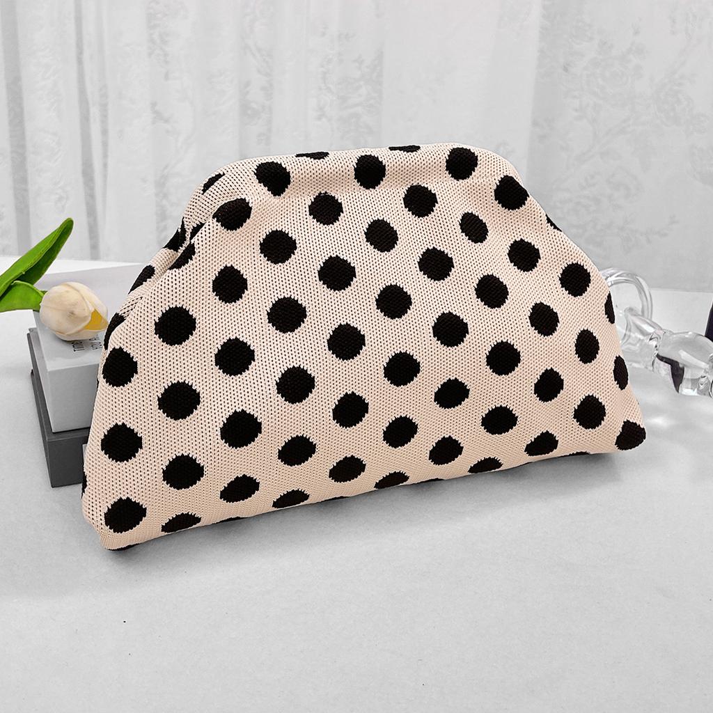 Knitted bag, striped clutch bag, women's flying woven clouds, versatile temperament, portable cosmetic bag, large capacity