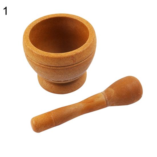Garlic Masher Bowl Mashing Household Crushing Jar Mortar Pestle Kitchen Gadget