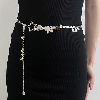 Diamant Liebesstern Blume Anhänger Taillenkette Mode Hohes Gefühl Taillenschmuck Vielseitig Nische Temperament Schmuck Damen