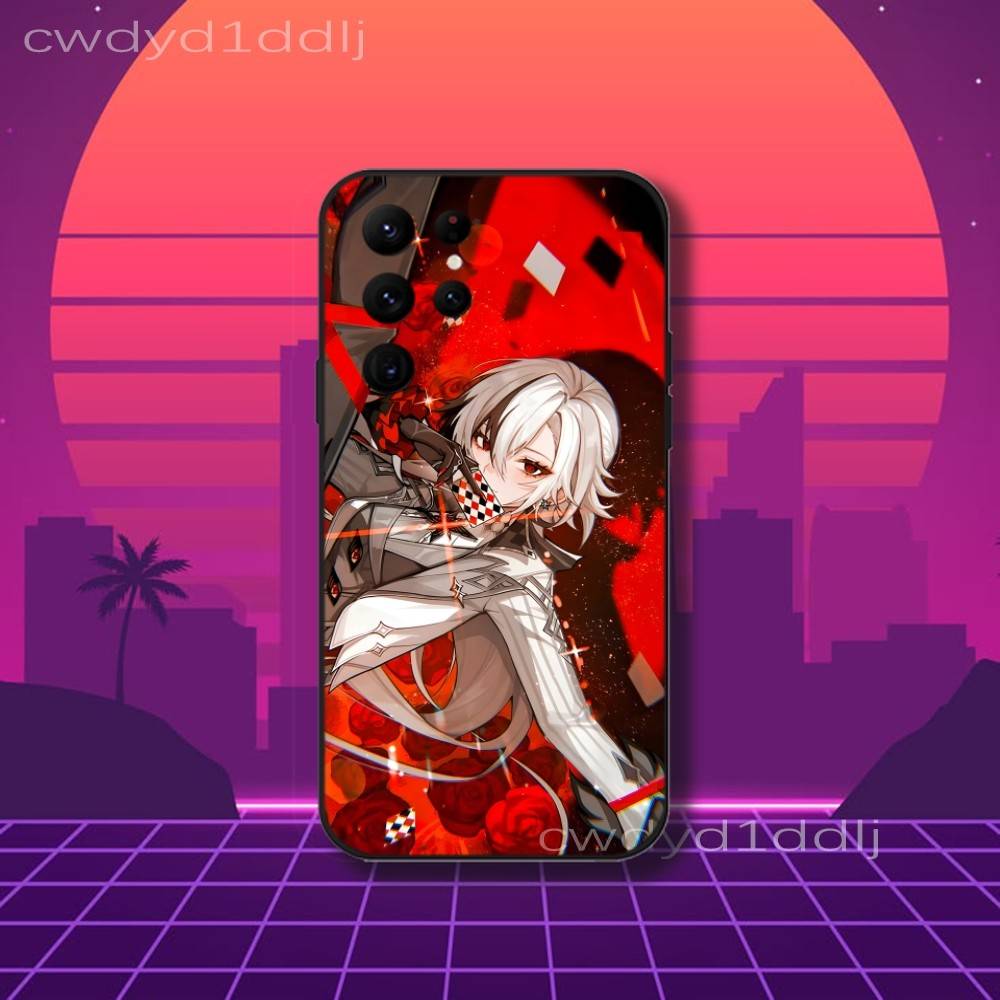 Arlecchino G-Genshin Impact Phone Case For Samsung S10,S21,FE,S21 ,S26,S25,S24,S23,Ultra,S9,S22,Plus Black Shell Cover