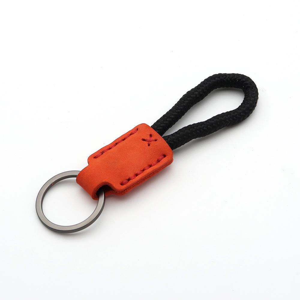 Handmade Genuine Leather Key Chain Pendant - Frosted Leather, Multifunctional Lanyard, Creative Design Key Ring
