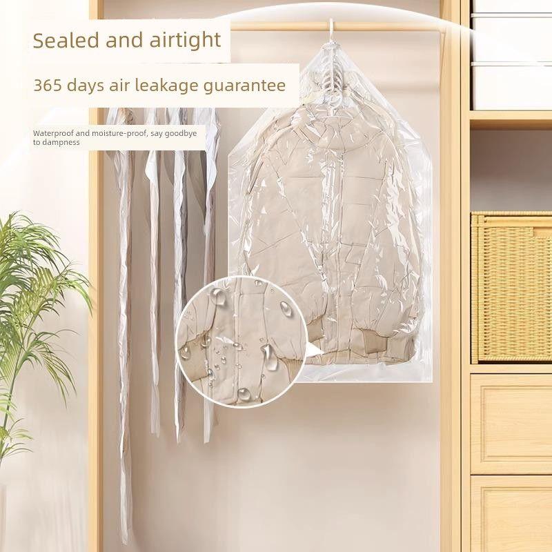 German Hanging Vacuum Storage Bags for Home Use, Suitable for Coats, Cotton Clothes, and down Jackets; Compression Bags for Wardrobe Organization