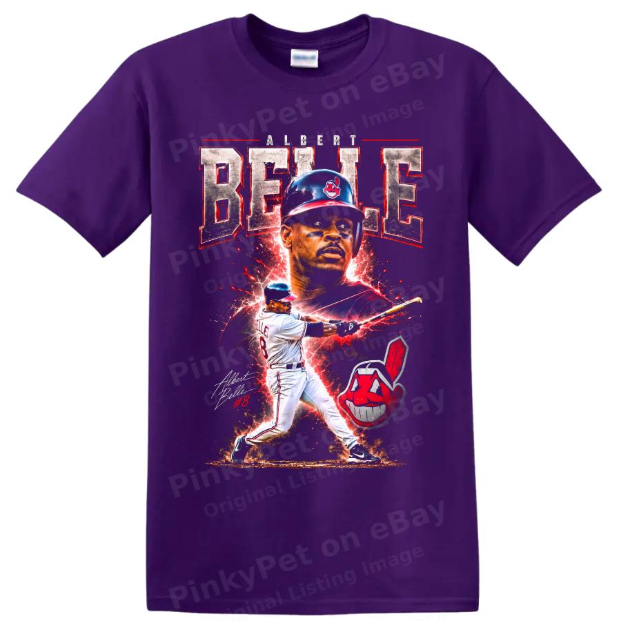 Albert Belle Cleveland Indians Baseball T Shirt Retro Slugger Graphic Tee Art