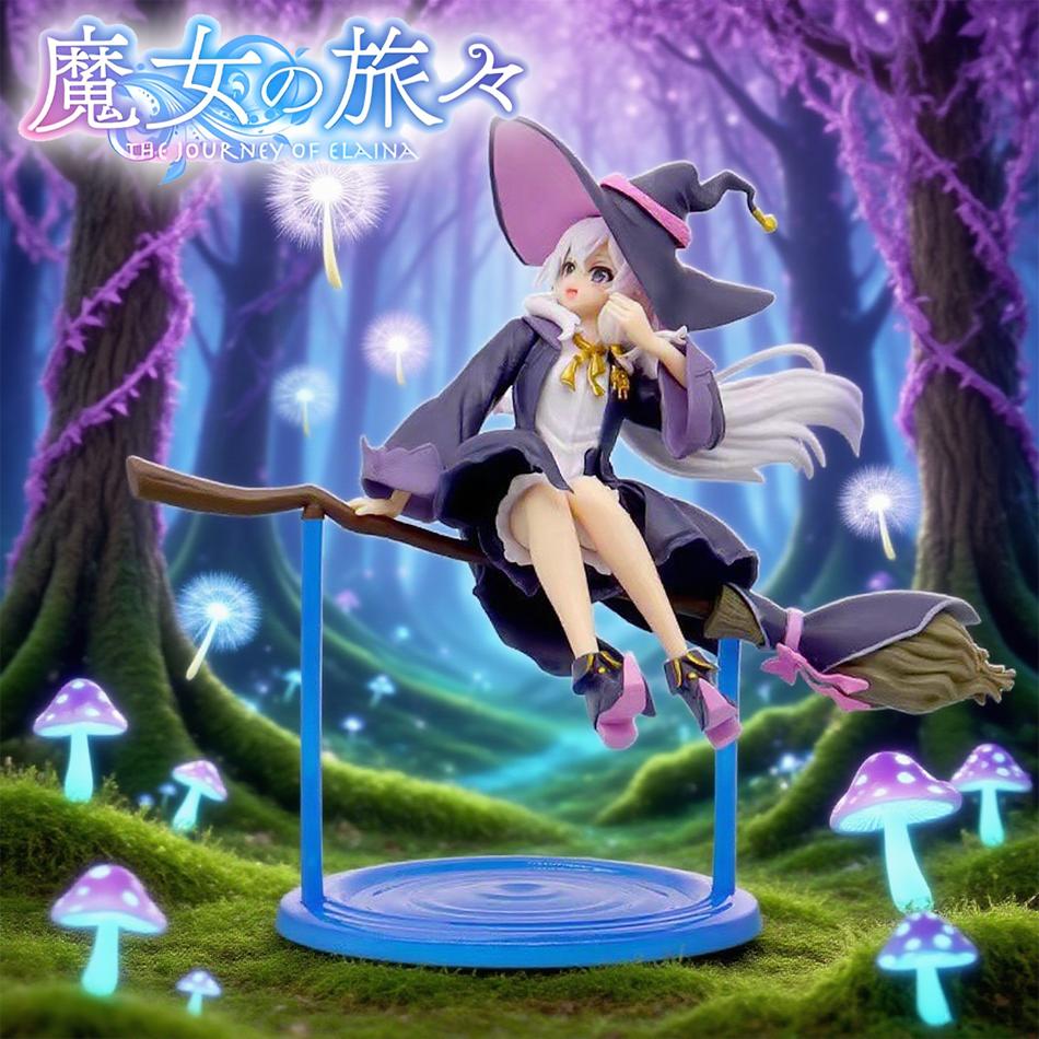 Anime Wandering Witch The Journey Of Elaina Kawaii Flying Witch Pvc Action Figure Collectible Room Decoration Model Toys Gifts