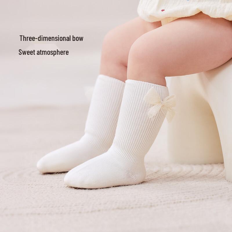 Babylove Girls  Spring Autumn Bow Mid-Calf Socks 0-6 Months (9cm)