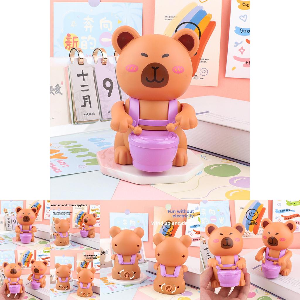 Capybara Toy Drum With Spring Mechanism For Early Childhood Learning And Sensory Development