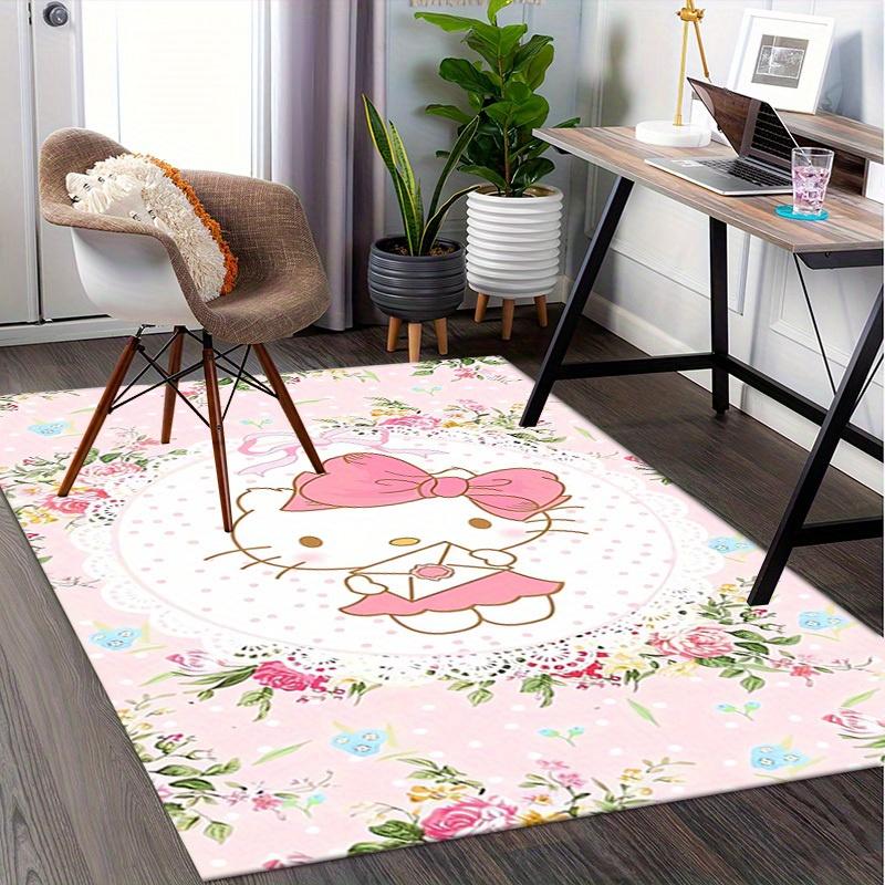 1pc Hello Kitty Office Carpet Under Chair Mat Gift Universal Cute Cartoon Rug for Room Decor Birthday Present Bedroom Flooring Mat Pink Flor