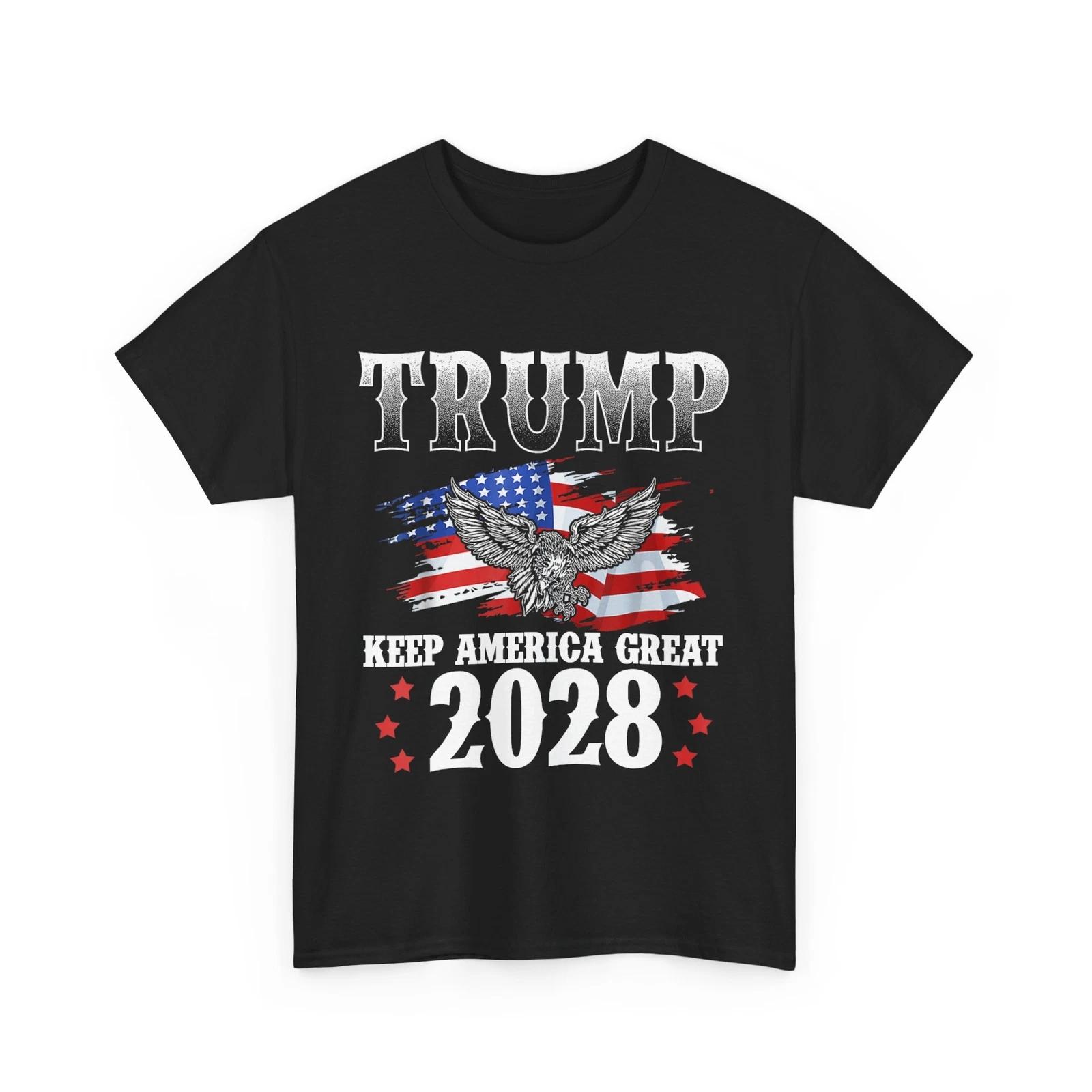 Trump 2028 Shirt, Keep America Great American Flag Trump 2028 T-Shirt 3XL