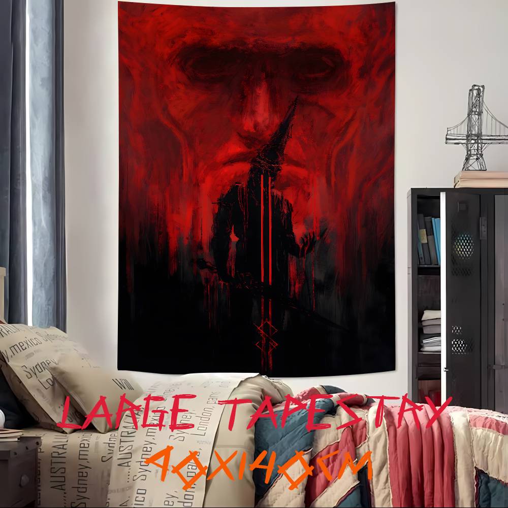 

XXL Fashion Hot Action Adventure Game Blasphemous Tapestry Wall Hanging Wall Rugs Dorm Decor Blanket Camping Decoration Tapestry 74x94cm(29x37in)