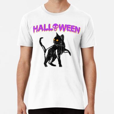 Halloween Schwarze Katze Feiertags T-Shirt T-Shirt S-5XL Bestes T-Shirt