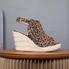 Sexy Leopard High Heel Sandals Women 2025 Summer Bohemia Buckle Chunky Platform WedgeSandals Beach Shoes Sandalias Mujer