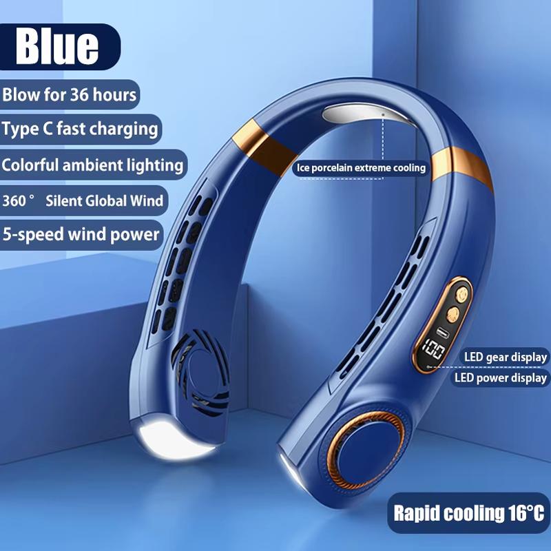 

Бесшумный шейный подвесной вентилятор Type-C Портативный Безлопастной Мини Перезаряжаемый Светодиодный Цифровой Дисплей Электрический Воздушный Охладитель Летний Спортивный Вентилятор