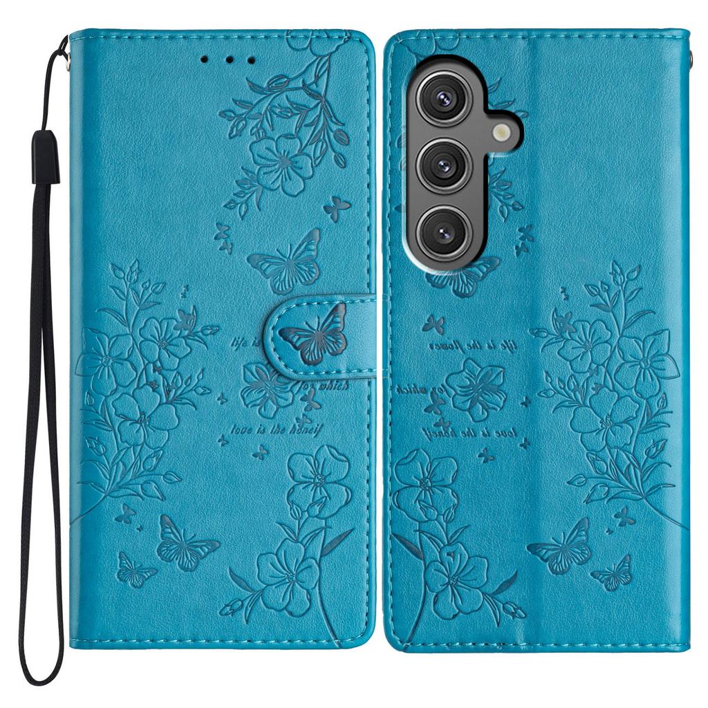 For Samsung Galaxy A16 5G/A16 4G Wallet Phone Case Butterfly Floral Imprint Leather Flip Cover